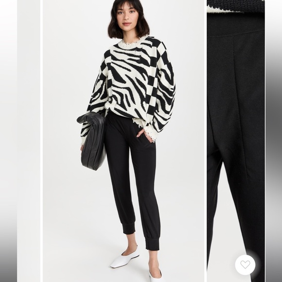 Norma Kamali Boyfriend Puff Jog Pants in Black - Picture 2 of 8